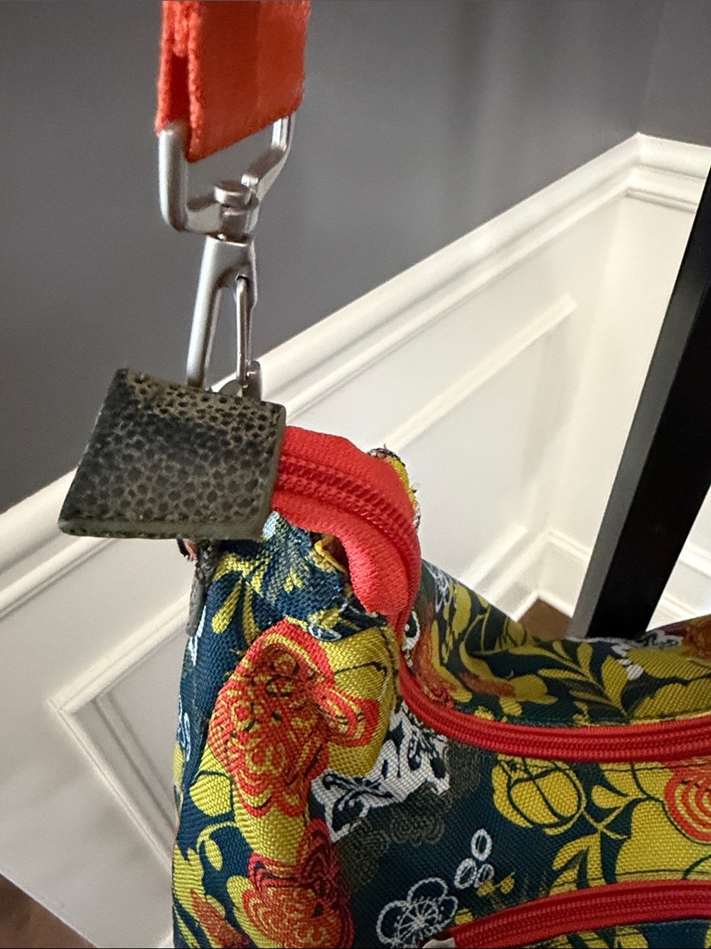 Haiku Yellow & Orange Floral Crescent Shoulder Bag - Picture 7 of 14